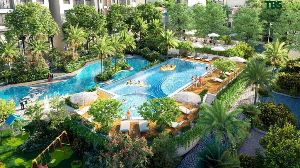 Cụm hồ bơi resort tại dự án g skyline homes dĩ an